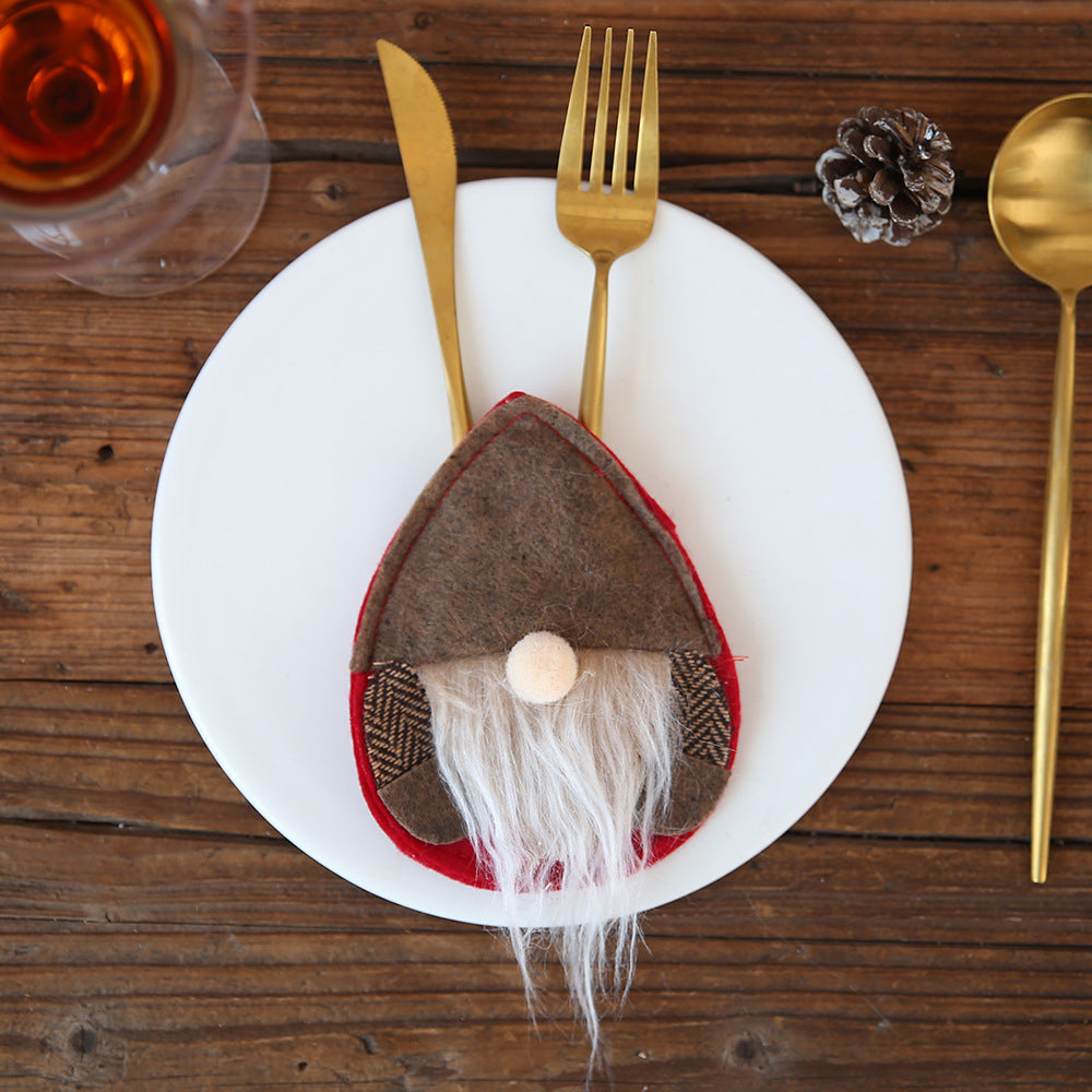 Wholesale Christmas New Santa Claus Fabric Knife and Fork Sets